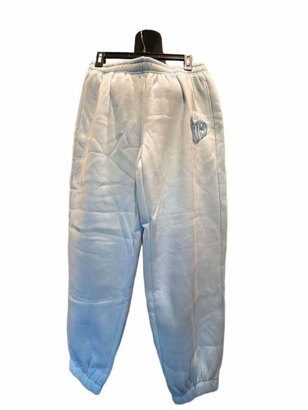 743 Edikted Sweatpants Size L Light Blue Graphic